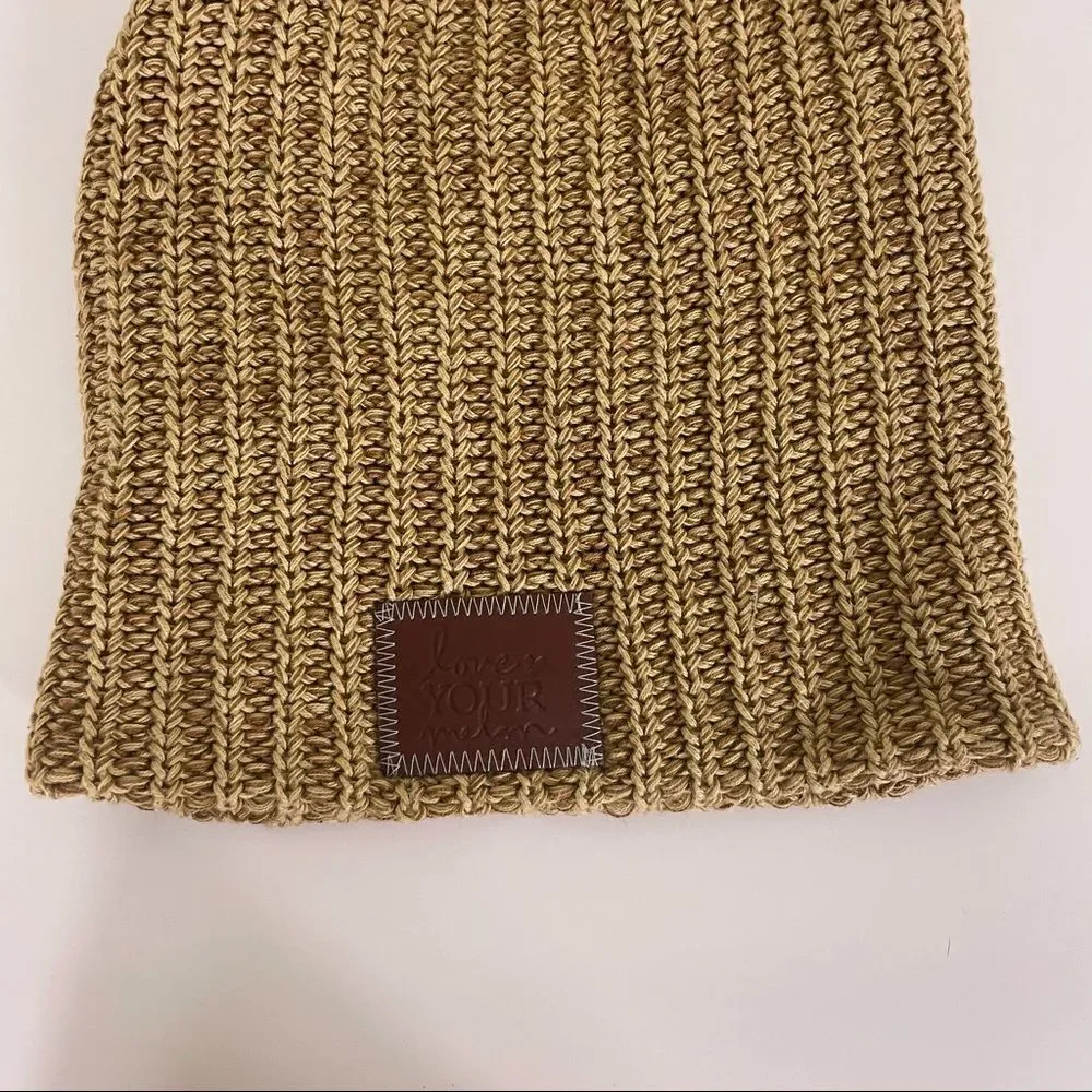 Love‎ Your Melon Gold Ribbed Winter Beanie Hat